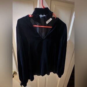 Bailey 44 Black Velvet Top